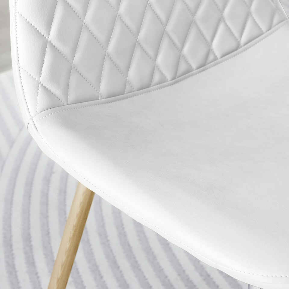 image 1 of Furniturebox 2x White Corona Dining Chairs (Gold)