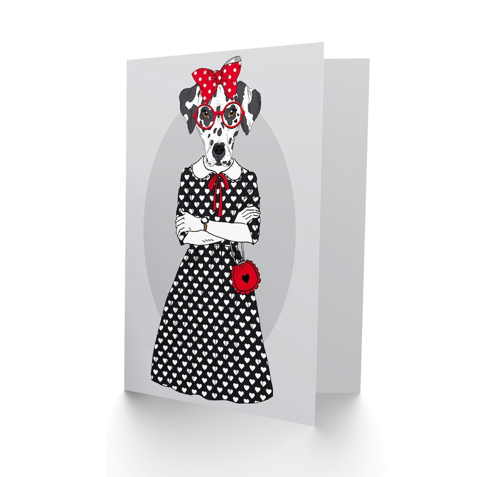 image 1 of Fashion Dalmatian Dog Greetings Card Birthday Kids