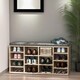 image 2 of Industrial Shoe Storage Bench With Cushion Seat With 14 Compartments Brown