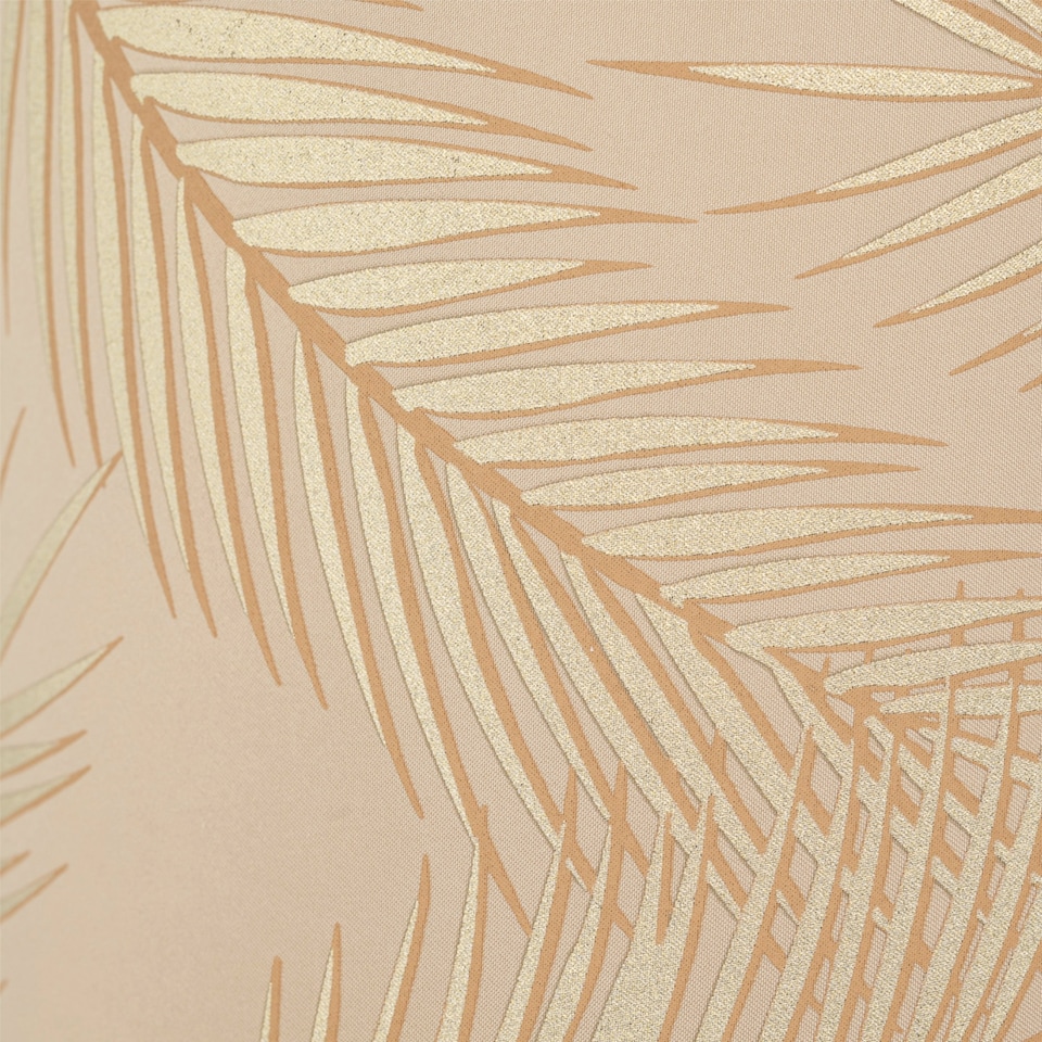 image 1 of Set of 2 Tropica - Champagne with Gold Embossed Leaf Detail 25cm Ceiling Pendant or Table Lamp Shades Gold