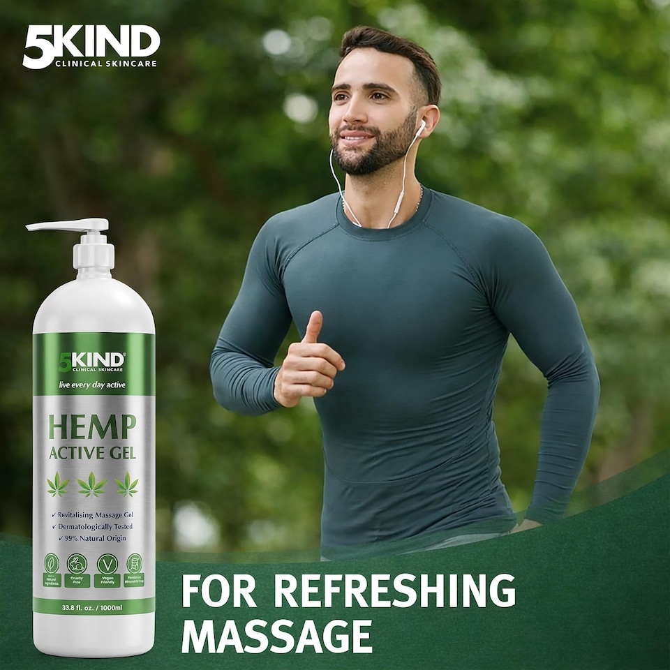 image 1 of 5Kind Hemp Active Gel 1L - Hemp Gel for Refreshing Massage