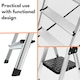 image 6 of Lightweight Step Ladders - Compact Aluminium Stepladder with Non-Slip Wide Step, Portable Silver Color - Tall Folding Ladder with Platform Silver | 6 - Step 181 cm