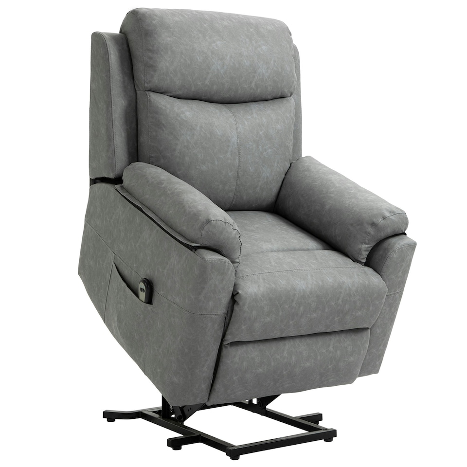 image 1 of HOMCOM Power Lift Chair Electric Riser Recliner with Remote Control, Grey | Grey | One Size