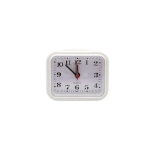Basiks Mini Analogue Alarm Clock | White | White | One Size | 1