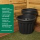 image 3 of Wham Vista 4 x 40cm Round Plastic Garden Planters | Black | Slate/Black