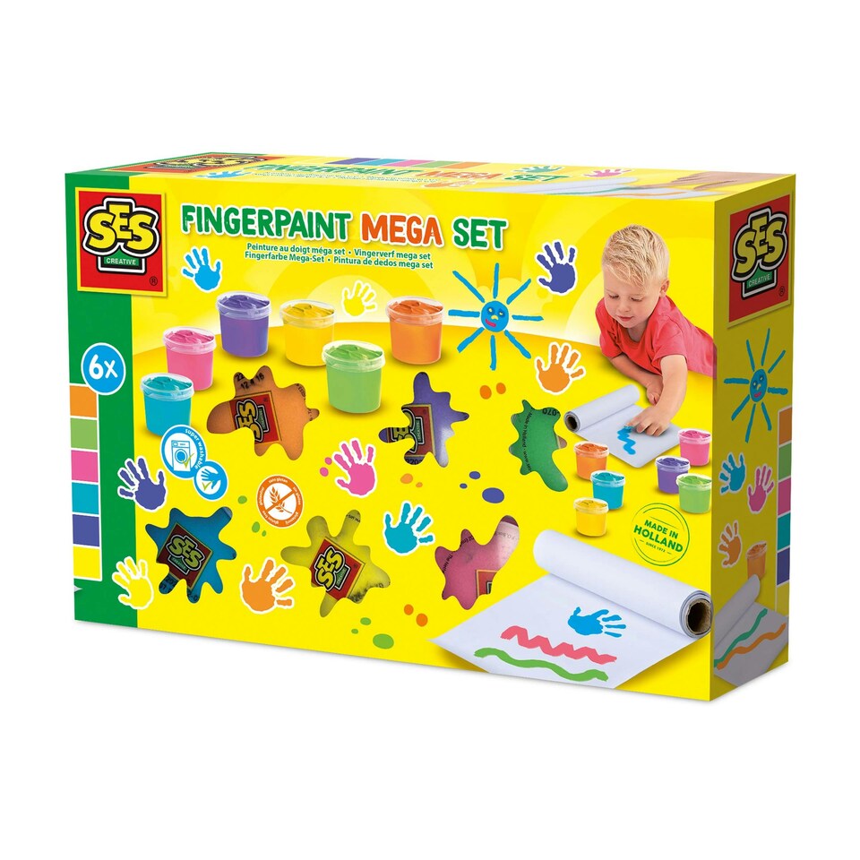 image 1 of SES Creative Fingerpaint Mega Set 6 Colours 110 mL
