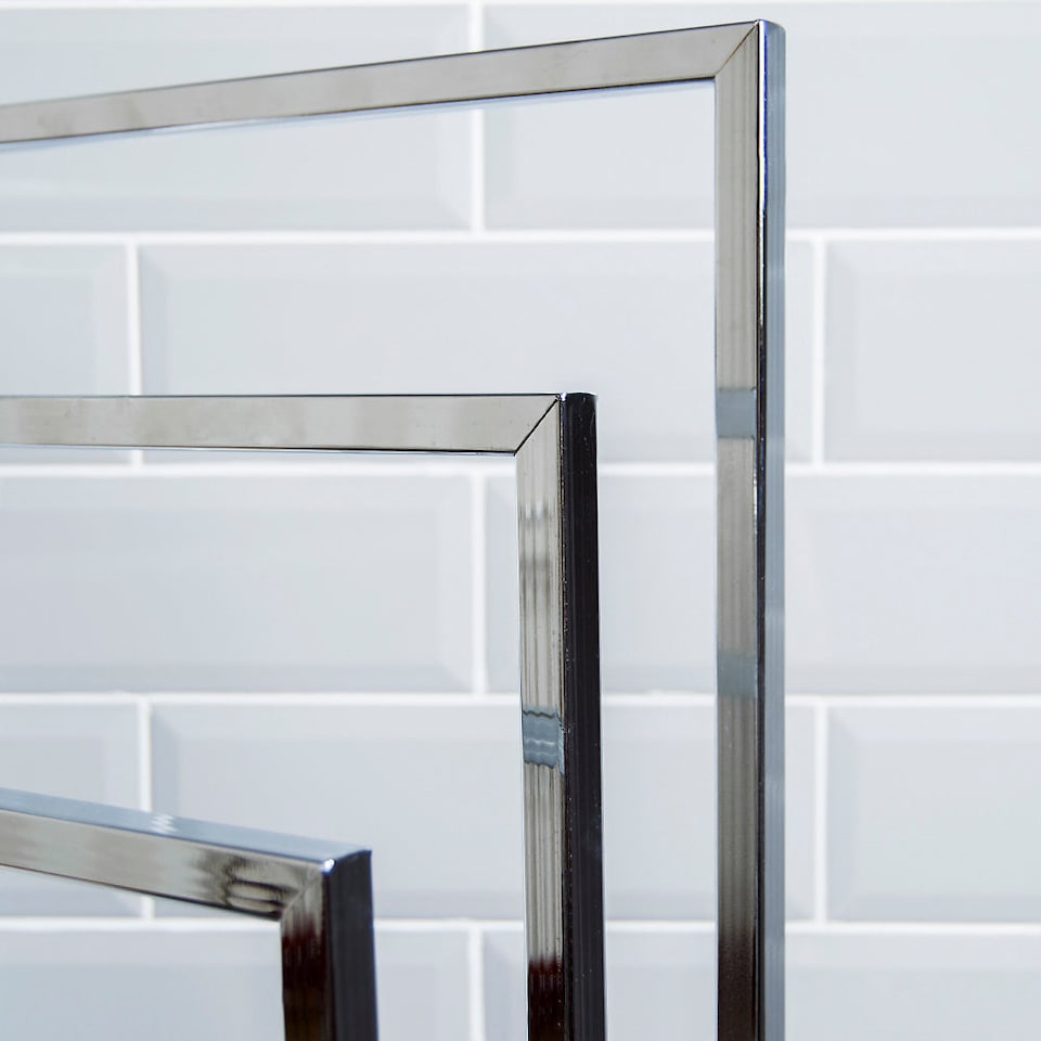 image 1 of Bath Vida 3 Tier Towel Stand Holder Bathroom Unit - Square Shaped