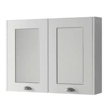 Bathroom Mirror Cabinet 800mm Wide - White - (Aberdeen) | White | White | 1