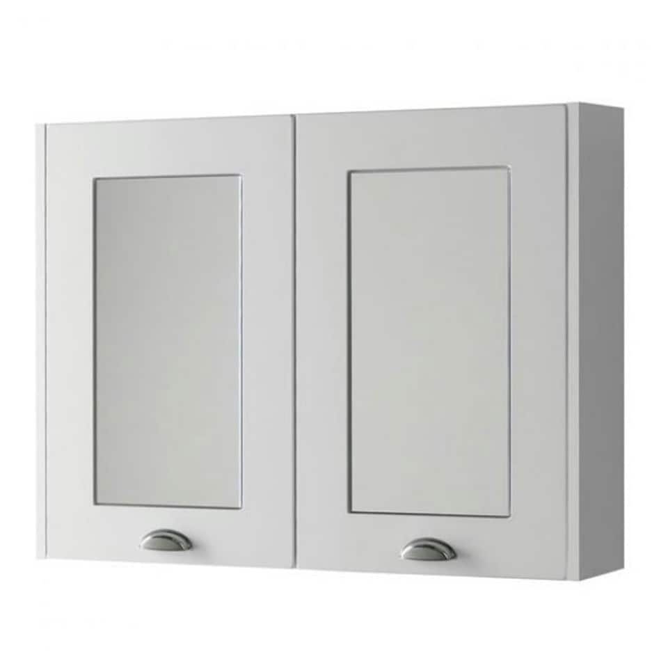 image 1 of Bathroom Mirror Cabinet 800mm Wide - White - (Aberdeen) | White | White | 1