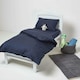 image 2 of Homescapes Navy Cotton Fitted Cot Sheets 200 Thread Count, 2 Pack | Blue | One Size