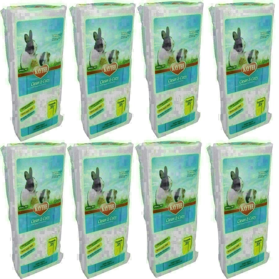 image 1 of 8PK 24.6L White Clean & Cozy Small Animals Bedding 99% Dust Free Odor Control