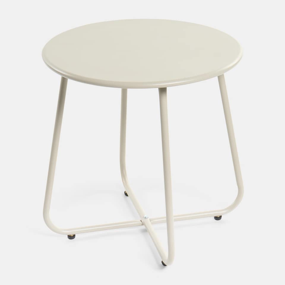 image 1 of OHS Mykonos Bistro Set Outdoor Table Chair Garden Patio Furniture | Cream | Natural