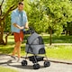 image 6 of PawHut Pet Stroller Foldable Travel Carriage w/ Brake Basket Canopy, Grey