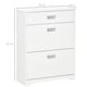 image 3 of HOMCOM Tipping Shoe Cabinet Hall Organizer with Flip Drawers for Entry 16 Pairs
