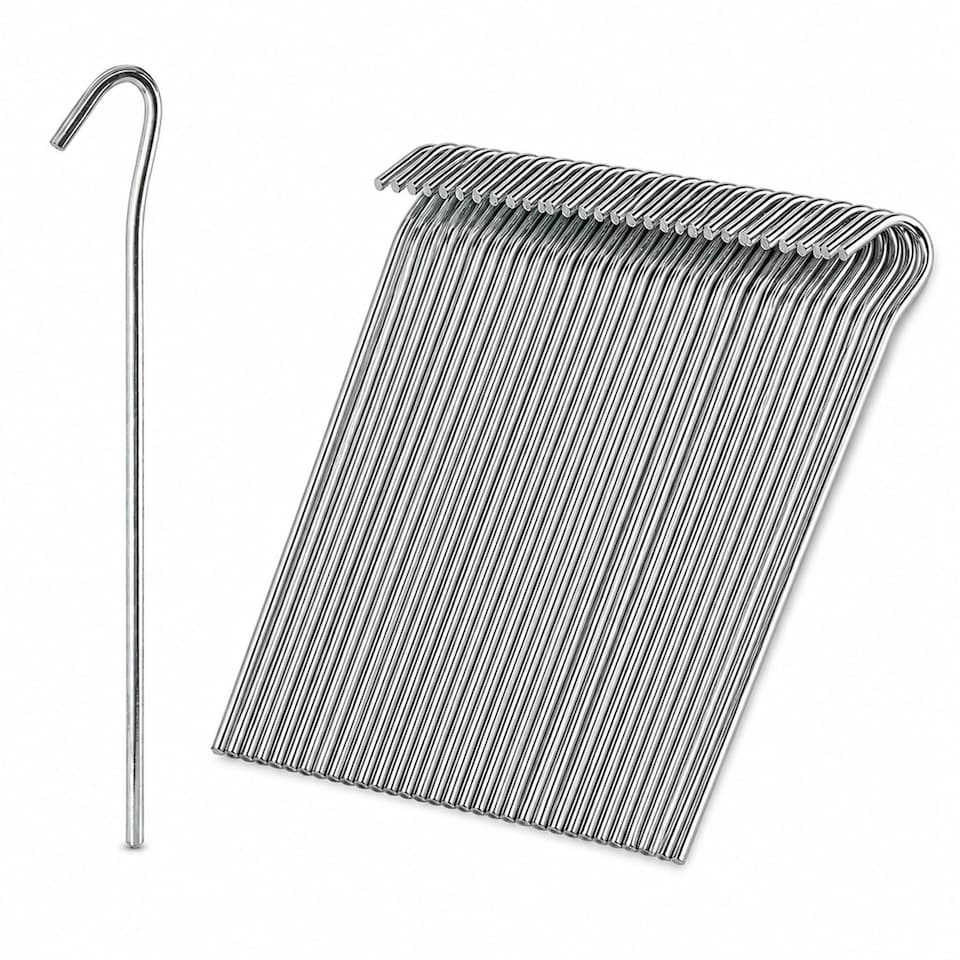 image 1 of Keplin Galvanised Steel Alloy Tent Pegs 9 Inch Heavy Duty for Camping and Garden