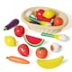 image 5 of Hooga Wooden Play Food Set with Basket - 20 Pieces of Fruits & Vegetables