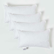Homescapes Luxury Duck Feather Cushion Pad Insert Inner 50 x 30 cm (20 x 12 inches) - Pack of 4 | White | 50 x 30 cm (20 x 12")