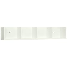 HOMCOM Wooden Wall-Mounted Storage Media Display Shelf Center Rack, White