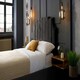 image 4 of Nelson Plush Black King Bed Frame - Black