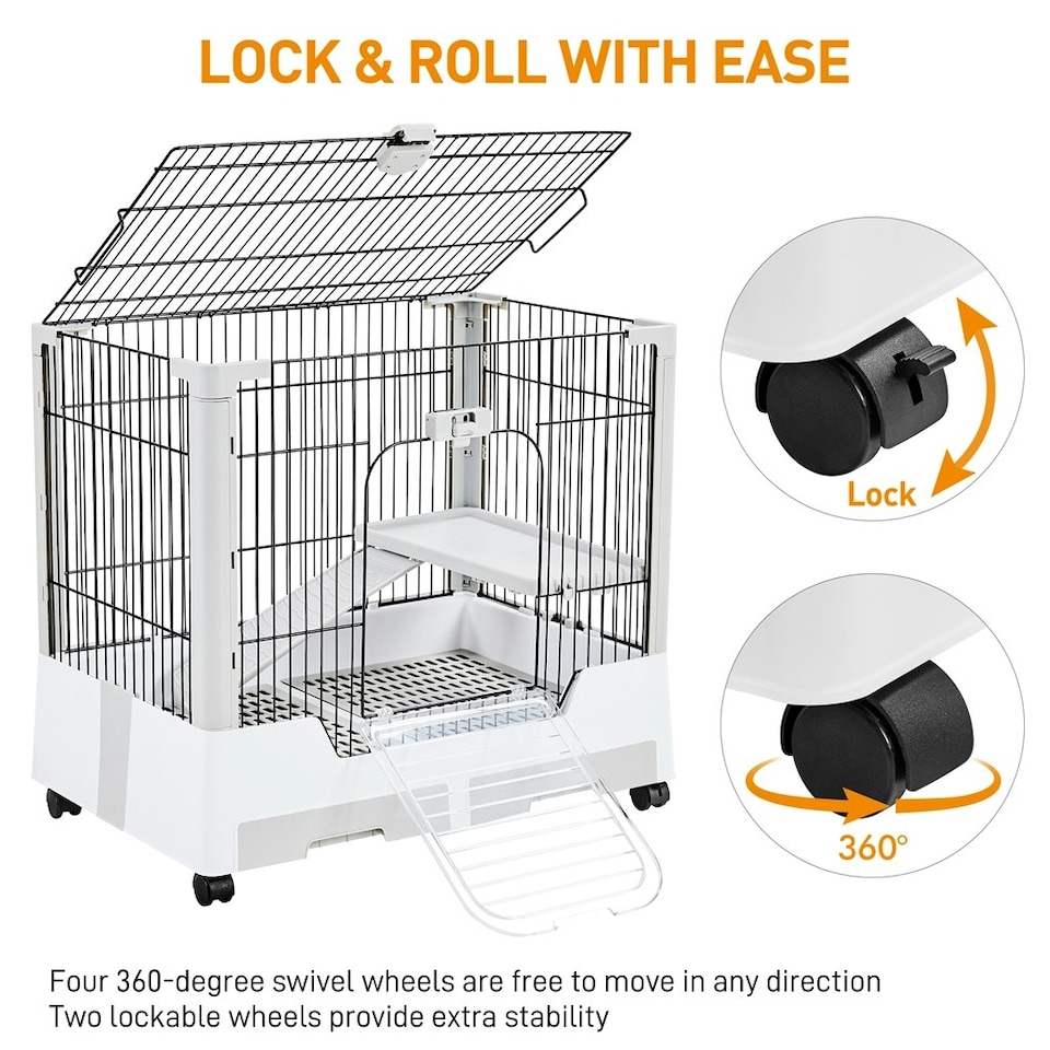 image 1 of Yaheetech Small Animal Cage Habitat On Wheel