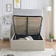 image 2 of 4ft6 Double Ottoman gas liftup storage bed frame,fabric upholstered, natural beige,buttoned back,curved bed frame,bedstead