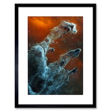 NASA Webb Telescope Ghostly Figures Pillars Creation MIRI 9x7" Black Framed Wall Art Print