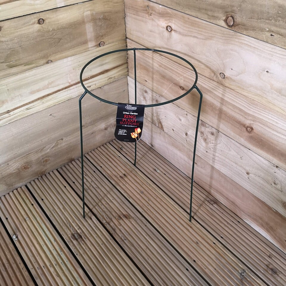 image 1 of Tom Chambers Urban Metal Herbaceous Garden Plant Support Ring Medium 30cm x 50cm