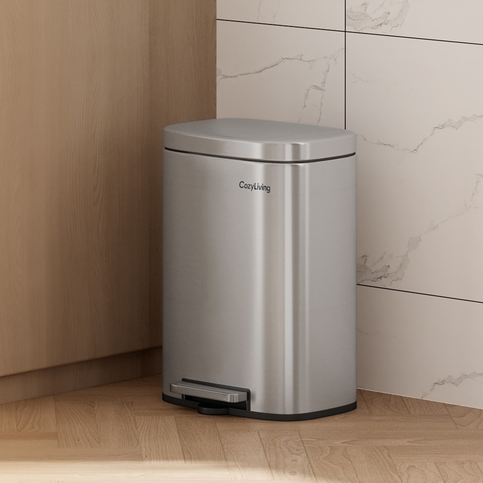 image 1 of CozyLiving 5L Kitchen Pedal Bin Bathroom & Office Compact Rubbish/Waste Bin