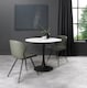 image 3 of Bentley Designs - Mason White Sintered Stone Circular Dining Table With Black Sand Powder Coated Base