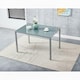 image 3 of Modern Grey Glass Dining Table Set with 4 Mustard Faux Leather Chairs Dining Room Furniture