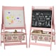 image 1 of AIYAPLAY Kids Easel with Paper Roll, 3 in 1 Art Easel Blackboard, Whiteboard Pink