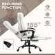 image 6 of Vinsetto Office Chair, Ergonomic Desk Chair with 6-Point Vibration Massage and Lumbar Heating, Computer Chair with Lumbar Support Pillow, 155 Reclining Back and Footrest, Cream White