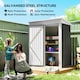 image 3 of Outsunny Steel Garden Shed, Small Lean-to Shed for Bike, 5x3 ft, Dark Grey