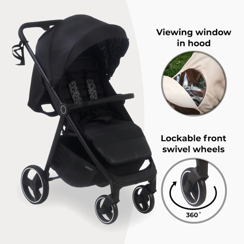 image 1 of MB160 Plus Pushchair - Black Leopard