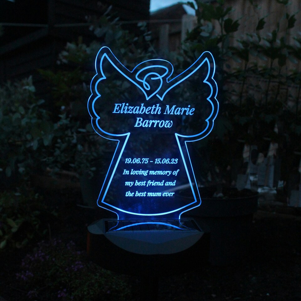 image 1 of Personalised Angel Memorial Outdoor Solar Light