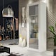 image 2 of Display Cabinet Bookcase Bookshelf Storage Cabinet Glass Display Unit White Grey High Gloss 170cm