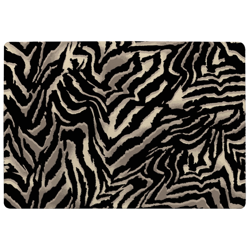 image 1 of Gold Zebra Print Rug | Multi