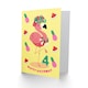 image 2 of Flamingo Fruit Fun Cartoon Age 4 Year Old Child Kids 4th Birthday Card
