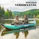 image 5 of Outsunny 2.5' Inflatable Kayak 2-person Sit on Canoe with Paddles | Blue | Blue and Yellow | 381 x 94 x 40 cm