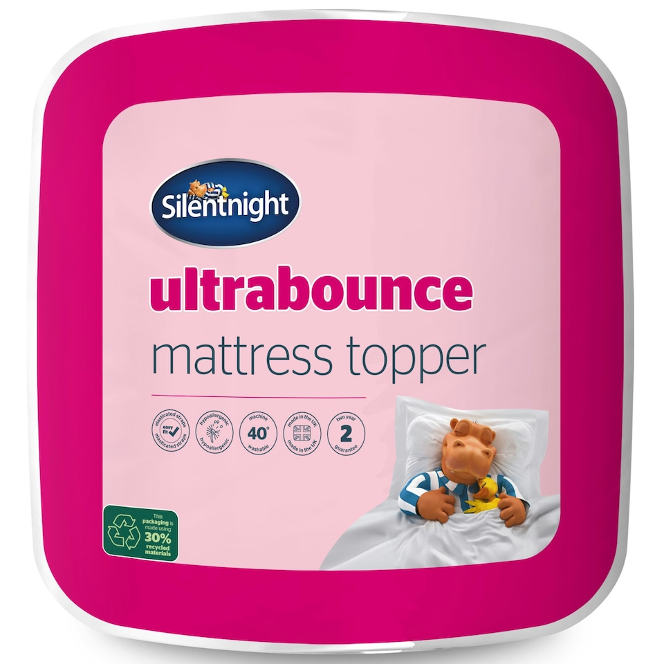 image 1 of Silentnight Ultrabounce Mattress Topper, Bouncy Filling, Hypoallergenic, 2.5 cm Thick,King