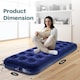 image 4 of Single Flocked Camping Airbed Inflatable Mattress Blow Up Air Bed | Blue | Blue | Single
