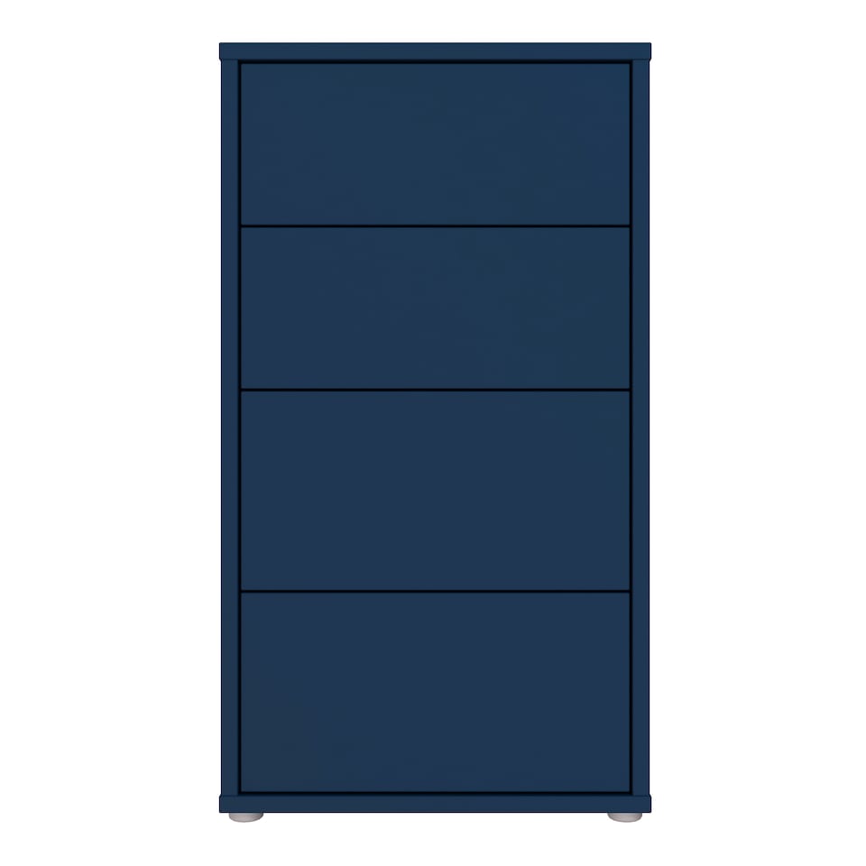 image 1 of Alice Springs Tall 4 Drawer Chest with Push-to-Open Drawers in Night Blue