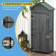 image 6 of Outsunny Wooden Outdoor Storage Shed, Compact Utility Outdoor Tool Shed with Lockable Double Doors and Shelves, Grey