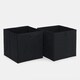 image 5 of OHS 2 Pack Folding Storage Cubes Soft Matte Velvet Collapsible Home Modern Storage Organiser Space Saving Square Ottoman Boxes Black