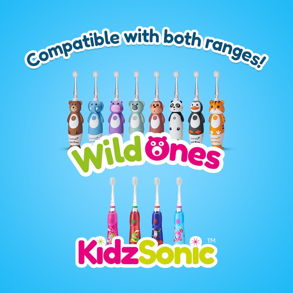 image 1 of WildOnes Replacement Kids Electric Toothbrush Heads (4 Pack)