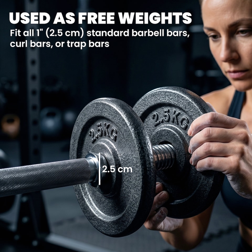 image 1 of SPORTNOW Weight Plates Set, 1"/2.5cm Weight Disc Pair, 4 x 2.5kg