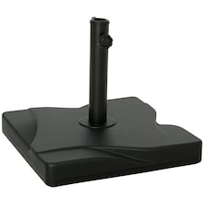 Outsunny 20KG Square Patio Parasol Base, Fits Φ32mm,Φ38mm,Φ48mm Pole - Black