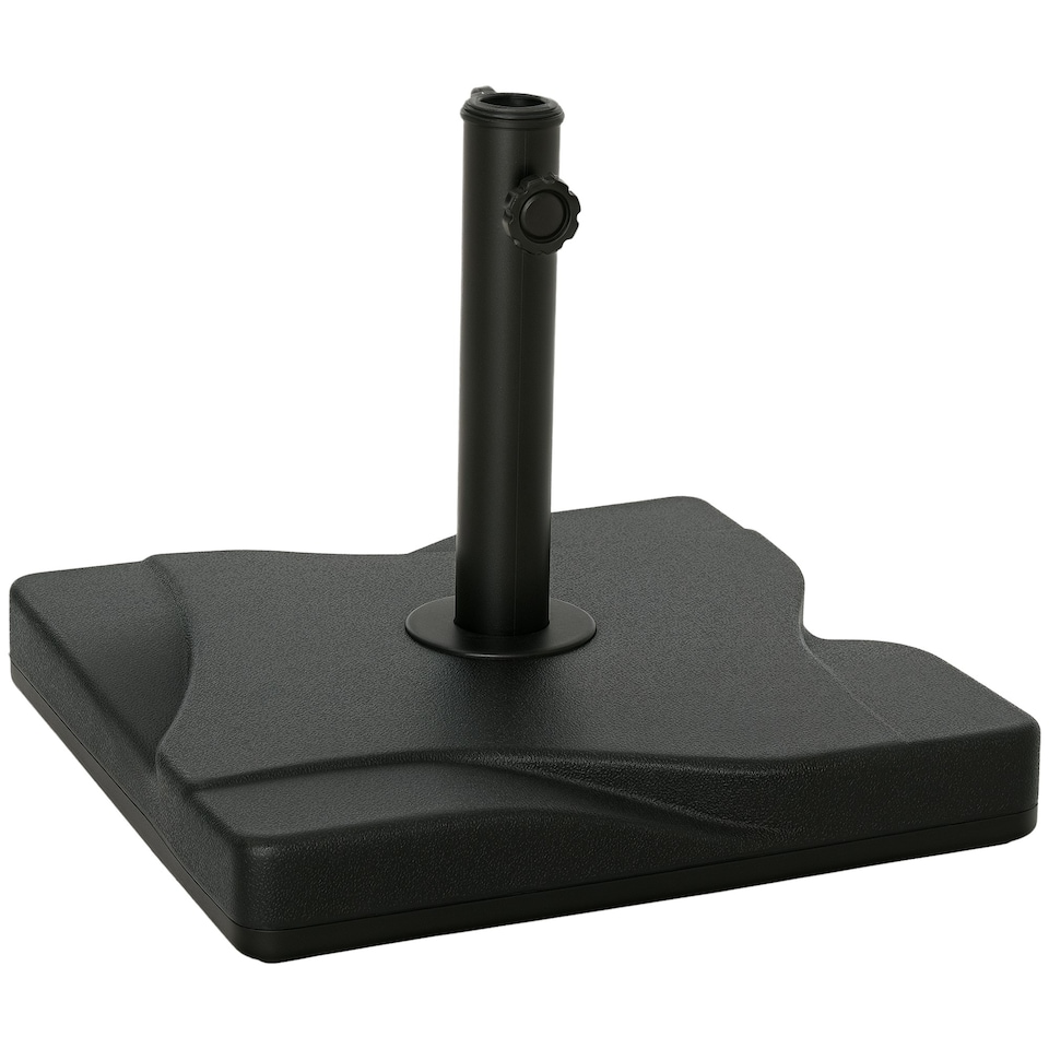 image 1 of Outsunny 20KG Square Patio Parasol Base, Fits Φ32mm,Φ38mm,Φ48mm Pole - Black