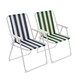 image 1 of Harbour Housewares Folding Metal Beach Chairs - Blue/Green Stripe - Pack of 2 | Multi | Multi
