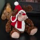 image 2 of 30cm Sitting Plush Christmas Reindeer with Red Hat & Scarf